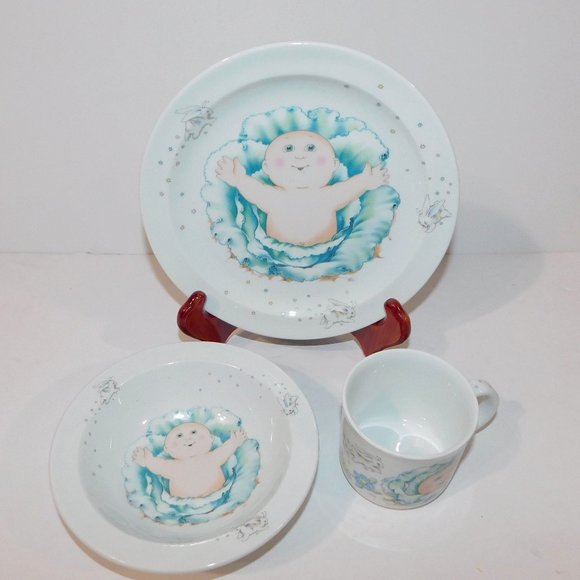 VTG 1994 Royal Worcester Cabbage Patch Kids child Dinner Ware Set Plate Mug Bowl - Picture 2 of 12